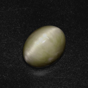Quartz Œil de Chat Vert naturelle Coupe ovale, 3.44 ct, Opaque