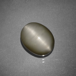Quartz Œil de Chat Fumée naturelle Coupe ovale, 4.13 ct, Opaque