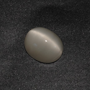 Quartz cat's eye gris naturelle coupe ovale, 3,42 ct, opaque