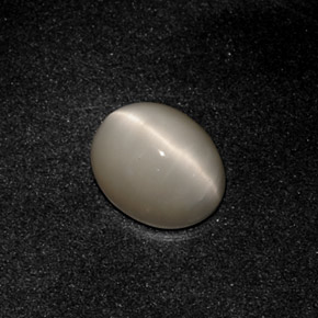 Quartz cat's eye gris naturelle coupe ovale, 3,19 ct, opaque