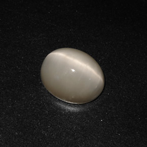 Quartz cat's eye gris naturelle coupe ovale, 3,19 ct, opaque
