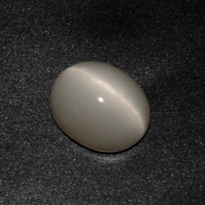 Quartz cat's eye gris naturelle coupe ovale, 3,07 ct, opaque