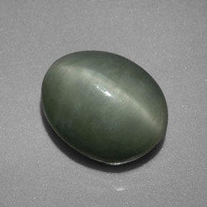 Quartz Œil de Chat Vert naturelle Coupe ovale, 4.48 ct, Opaque