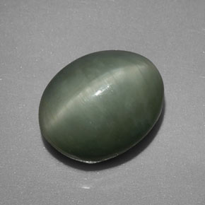Quartz Œil de Chat Vert naturelle Coupe ovale, 4.48 ct, Opaque