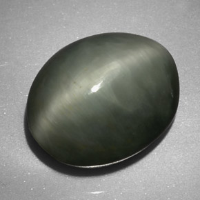 Quartz Œil de Chat Vert naturelle Coupe ovale, 7.38 ct, Opaque