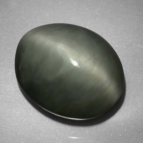 Quartz Œil de Chat Vert naturelle Coupe ovale, 7.38 ct, Opaque