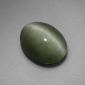 Quartz Œil de Chat Vert naturelle Coupe ovale, 5.34 ct, Opaque