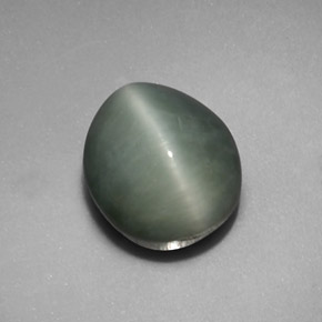 Quartz Œil de Chat Vert naturelle Coupe ovale, 5.35 ct, Opaque