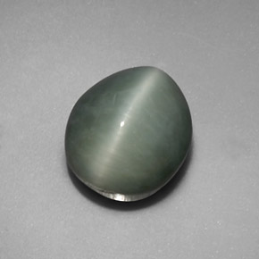 Quartz Œil de Chat Vert naturelle Coupe ovale, 5.35 ct, Opaque