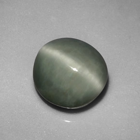 Quartz Œil de Chat Vert naturelle Coupe ovale, 4.99 ct, Opaque