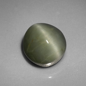 Quartz cat's eye vert naturelle coupe ovale, 5,45 ct, opaque