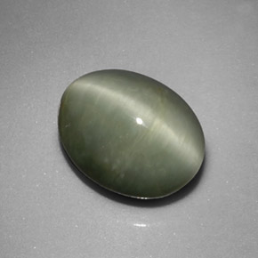 Quartz Œil de Chat Vert naturelle Coupe ovale, 5.17 ct, Opaque