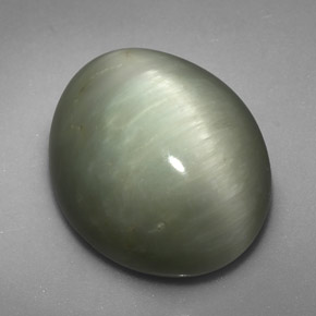 Quartz Œil de Chat Vert naturelle Coupe ovale, 9.08 ct, Opaque