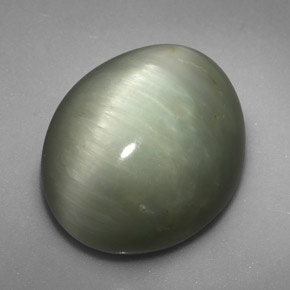 Quartz Œil de Chat Vert naturelle Coupe ovale, 9.08 ct, Opaque