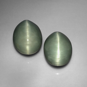 Achetez naturel ct vert quartz cat's eye gems, coupe ovale, en provenance sri lanka (ceylan) chez gemselect. en stock, livraison internationale!