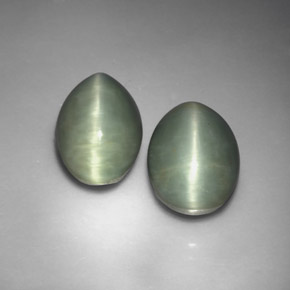 Achetez naturel ct vert quartz cat's eye gems, coupe ovale, en provenance sri lanka (ceylan) chez gemselect. en stock, livraison internationale!