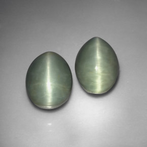 Achetez naturel ct vert quartz cat's eye gems, coupe ovale, en provenance sri lanka (ceylan) chez gemselect. en stock, livraison internationale!