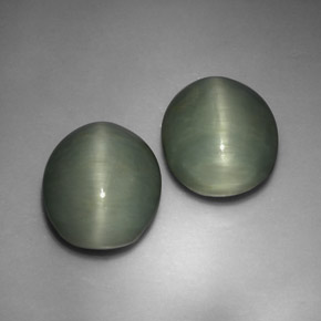 Achetez naturel ct Vert Quartz Œil de Chat gems, Coupe ovale, En provenance Sri Lanka (Ceylan) chez GemSelect. En stock, livraison internationale!