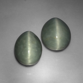 Achetez naturel ct vert quartz cat's eye gems, coupe ovale, en provenance sri lanka (ceylan) chez gemselect. en stock, livraison internationale!