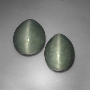 Achetez naturel ct vert quartz cat's eye gems, coupe ovale, en provenance sri lanka (ceylan) chez gemselect. en stock, livraison internationale!