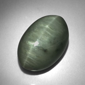 Quartz Œil de Chat Vert naturelle Coupe ovale, 9.28 ct, Opaque