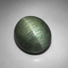 Quartz Œil de Chat Vert naturelle Coupe ovale, 7.00 ct, Opaque