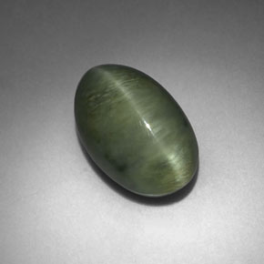 Quartz Œil de Chat Vert naturelle Coupe ovale, 4.40 ct, Opaque