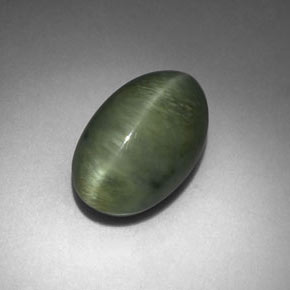Quartz Œil de Chat Vert naturelle Coupe ovale, 4.40 ct, Opaque