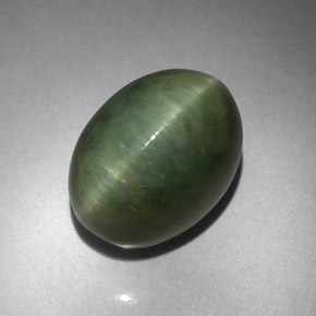 Quartz Œil de Chat Vert naturelle Coupe ovale, 7.86 ct, Opaque