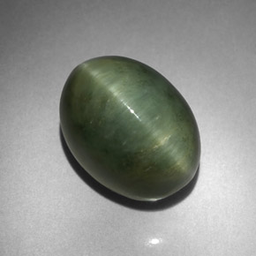 Quartz Œil de Chat Vert naturelle Coupe ovale, 7.86 ct, Opaque