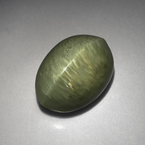 Quartz Œil de Chat Vert naturelle Coupe ovale, 5.77 ct, Opaque