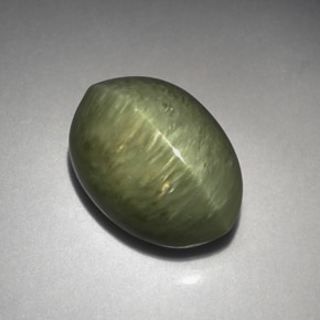 Quartz Œil de Chat Vert naturelle Coupe ovale, 5.77 ct, Opaque