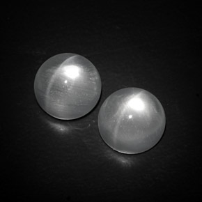 Achetez naturel ct blanc quartz cat's eye gems, coupe roude, en provenance inde chez gemselect. en stock, livraison internationale!
