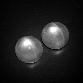 Achetez naturel ct blanc quartz cat's eye gems, coupe roude, en provenance inde chez gemselect. en stock, livraison internationale!