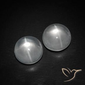 8.87ctw Naturel Blanc Quartz Œil de Chat, Tour, Transparent
