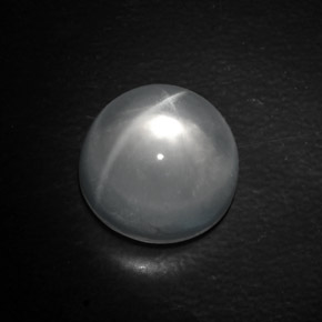 Quartz cat's eye blanc naturelle coupe roude, 10,40 ct, transparent