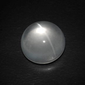Quartz Œil de Chat Blanc naturelle Coupe roude, 10.52 ct, Transparent