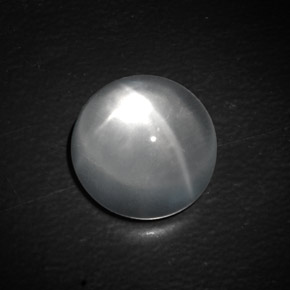 Quartz cat's eye blanc naturelle coupe roude, 10,00 ct, transparent