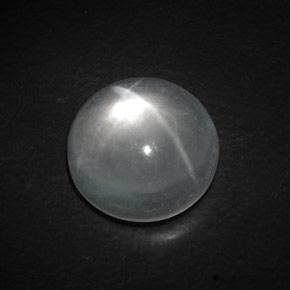 Quartz Œil de Chat Blanc naturelle Coupe roude, 9.40 ct, Transparent