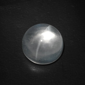 Quartz cat's eye blanc naturelle coupe roude, 9,89 ct, transparent