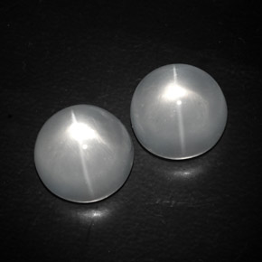 Achetez naturel 13,03ct blanc quartz cat's eye gems, coupe roude, en provenance inde chez gemselect. en stock, livraison internationale!