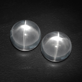 Achetez naturel ct blanc quartz cat's eye gems, coupe roude, en provenance inde chez gemselect. en stock, livraison internationale!