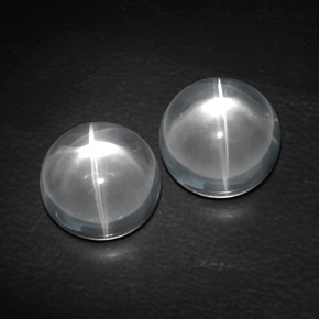 Achetez naturel ct blanc quartz cat's eye gems, coupe roude, en provenance inde chez gemselect. en stock, livraison internationale!