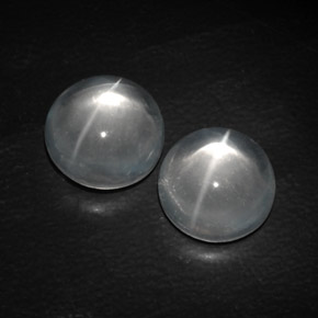 Achetez naturel ct Blanc Quartz Œil de Chat gems, Coupe roude, En provenance Inde chez GemSelect. En stock, livraison internationale!