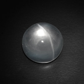 Quartz cat's eye blanc naturelle coupe roude, 9,06 ct, transparent
