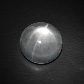 Quartz Œil de Chat Blanc naturelle Coupe roude, 9.91 ct, Transparent