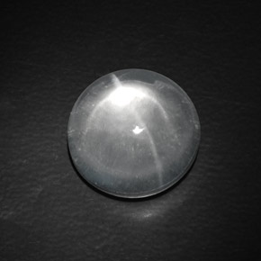Quartz Œil de Chat Blanc naturelle Coupe roude, 9.91 ct, Transparent