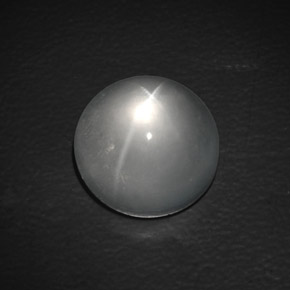 Quartz cat's eye blanc naturelle coupe roude, 9,90 ct, transparent