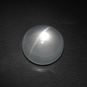 Quartz Œil de Chat Blanc naturelle Coupe roude, 9.50 ct, Transparent
