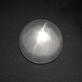 Quartz Œil de Chat Blanc naturelle Coupe roude, 7.70 ct, Transparent